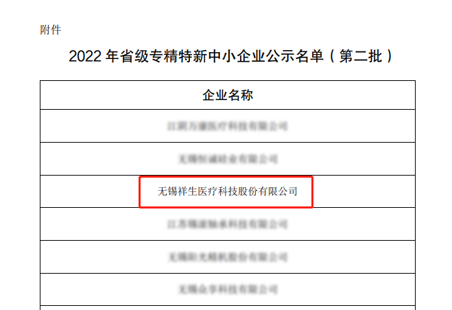 喜讯！祥生医疗获评江苏省“专精特新”企业