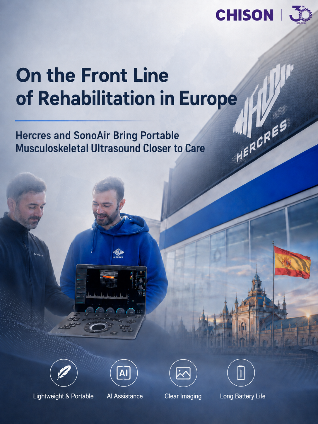 Humanitarian Aid | On the Front Line of Rehabilitation in Europe:Hercres and SonoAir Bring Portable Musculoskeletal Ultrasound Closer to Care